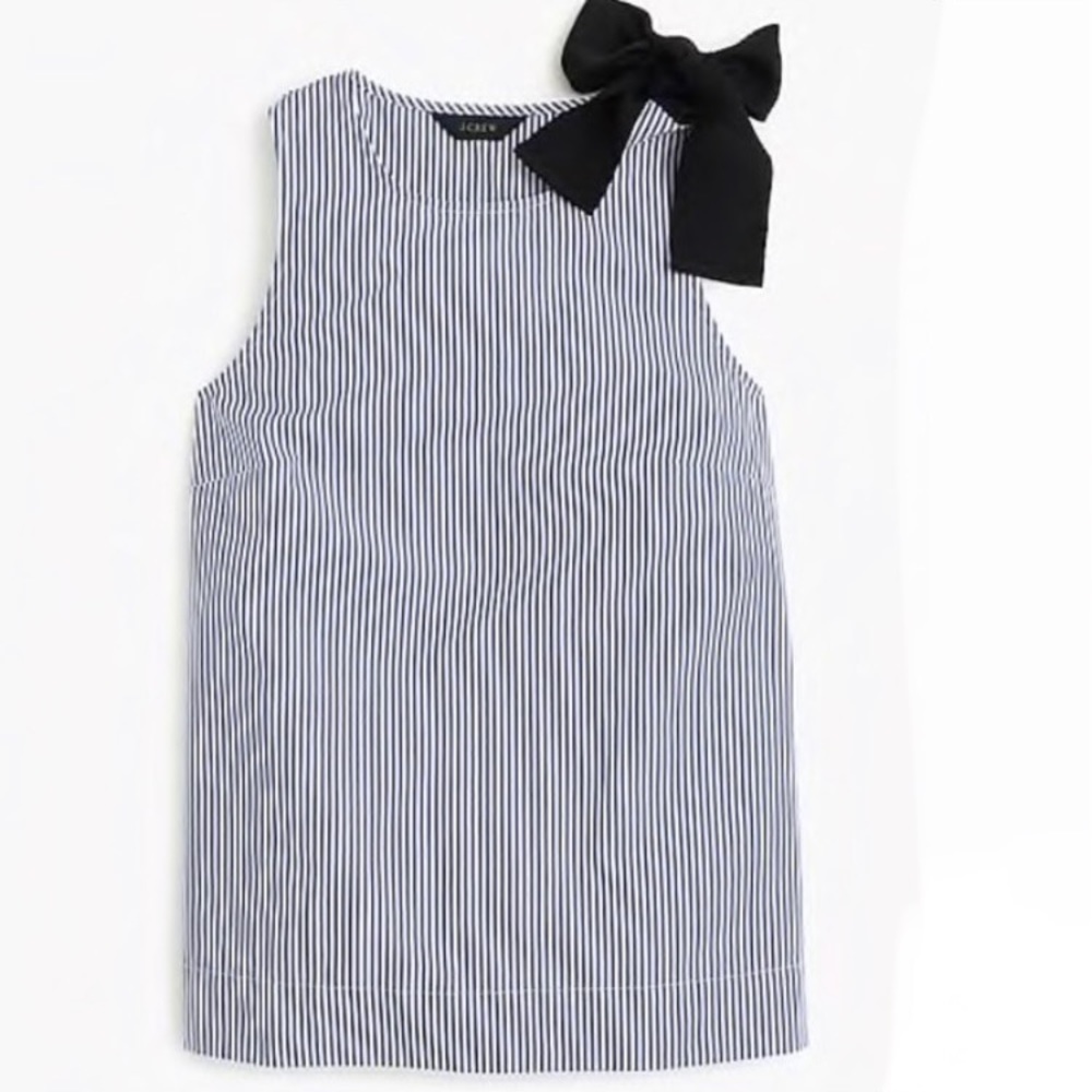 J.Crew Bow-Shoulder striped top